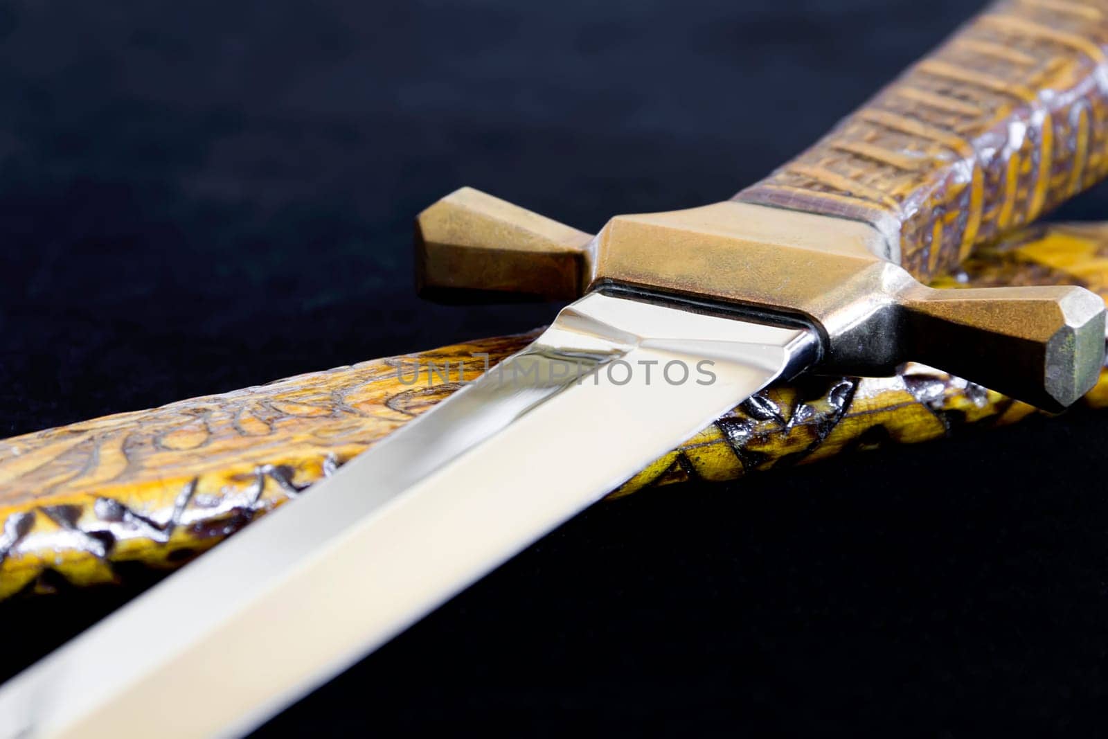Image of cold weapon on black background