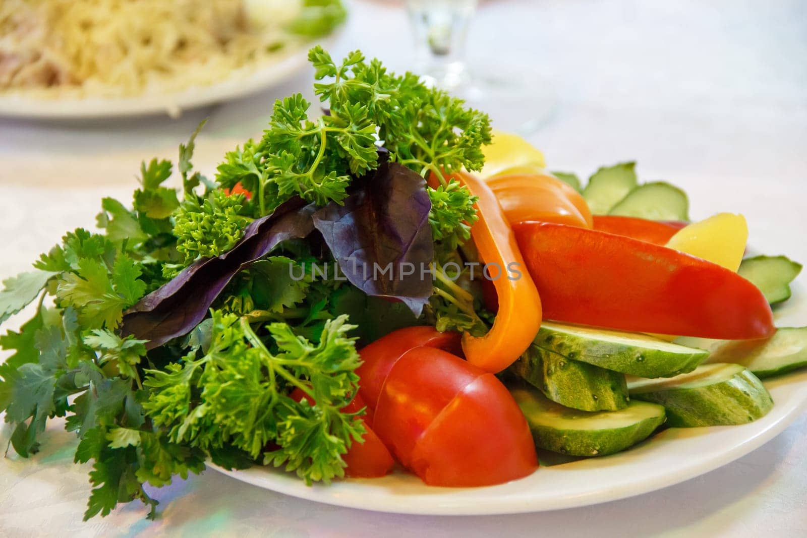 Fresh and healthy raw food on white plate