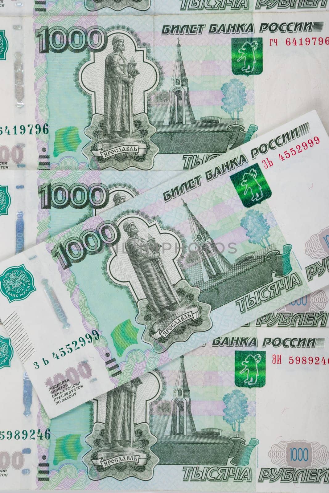 Thousandths Russian banknotes