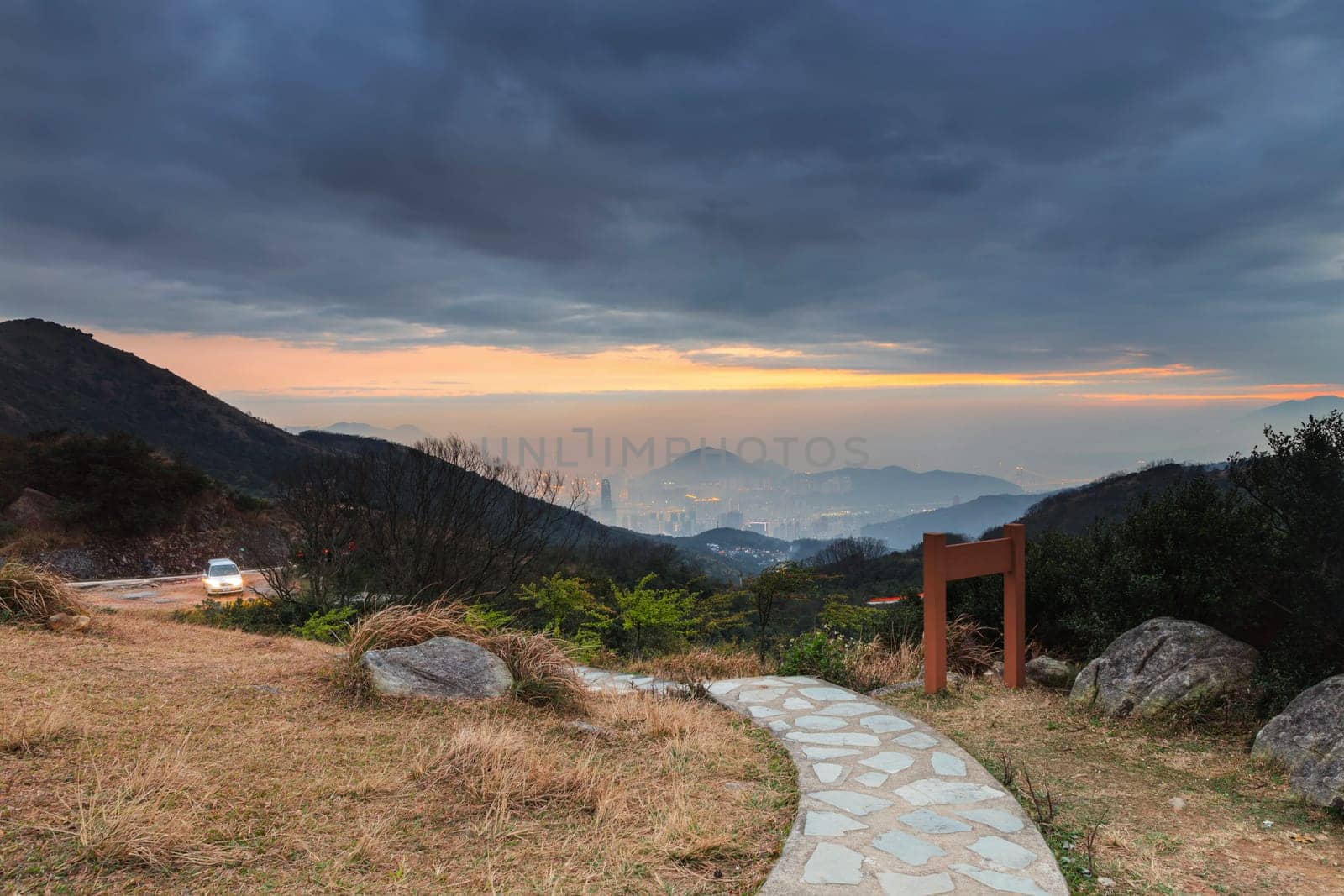 Tai Mo Shan sunset, hong kong famous mountain