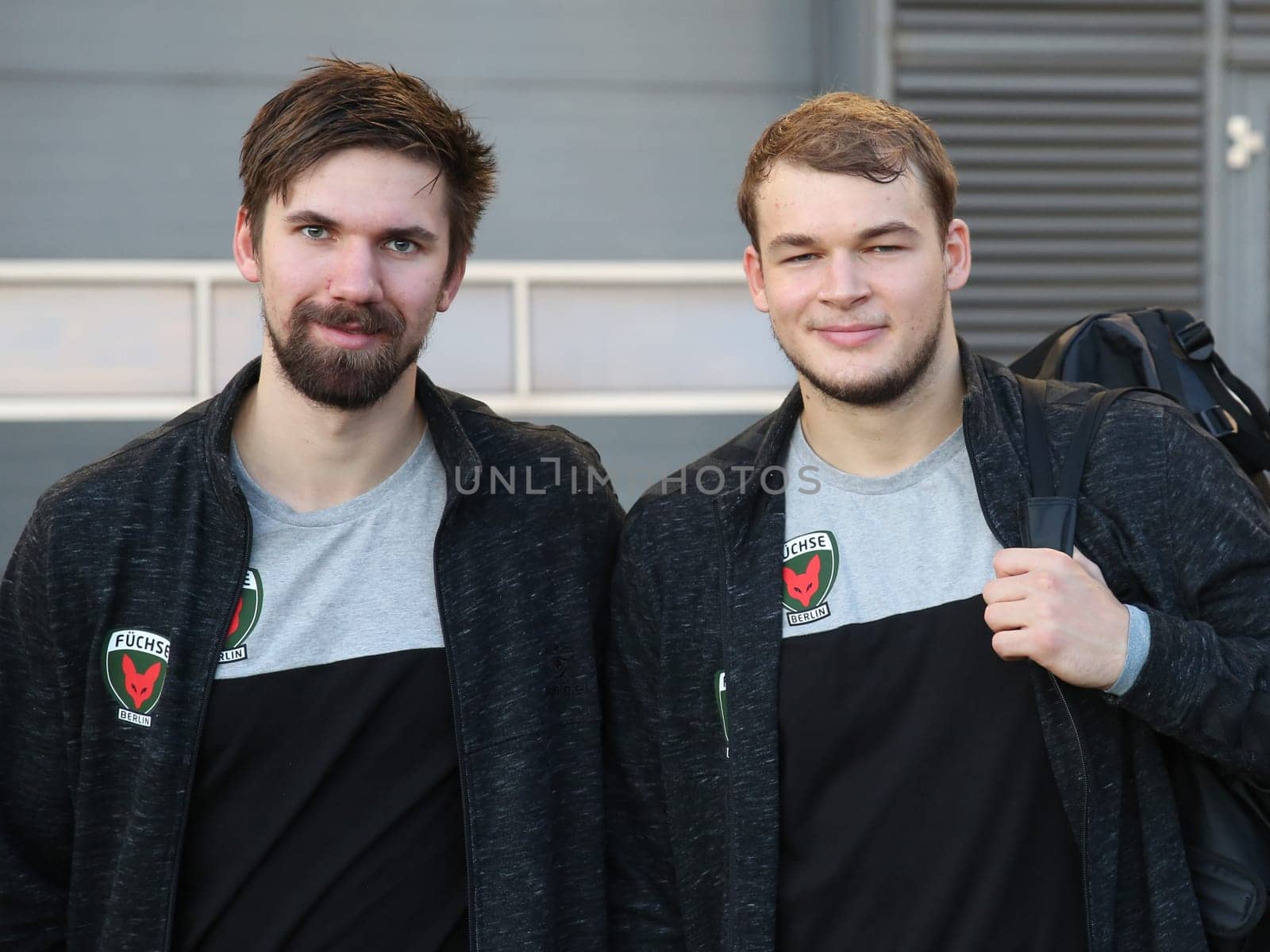 Fabian Wiede and Paul Drux (both Füchse Berlin) at the DKB Handball-Bundesliga-Punktspiel 2016-2017,SC Magdeburg against Füchse Berlin