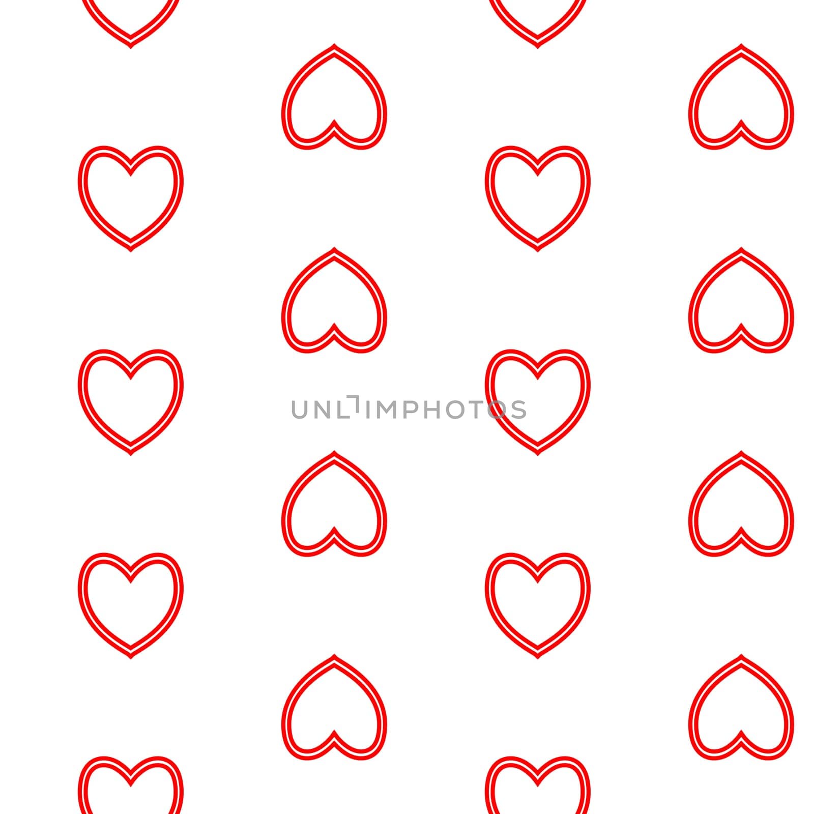 Vector seamless pattern with nice hearts on background.