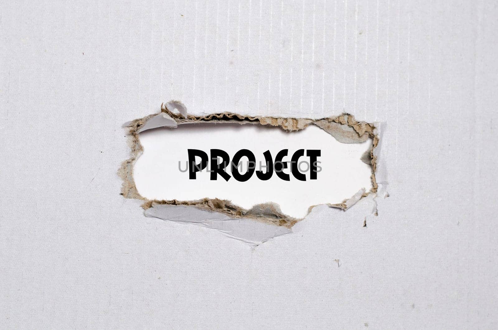 The word project appearing behind torn paper