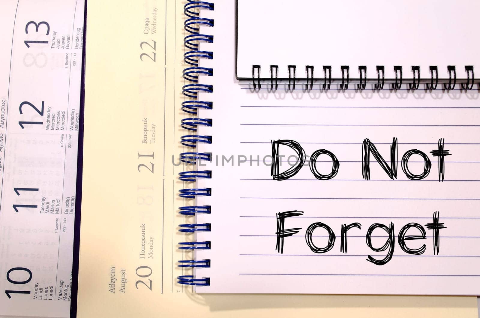 Do not forget text concept write on notebook