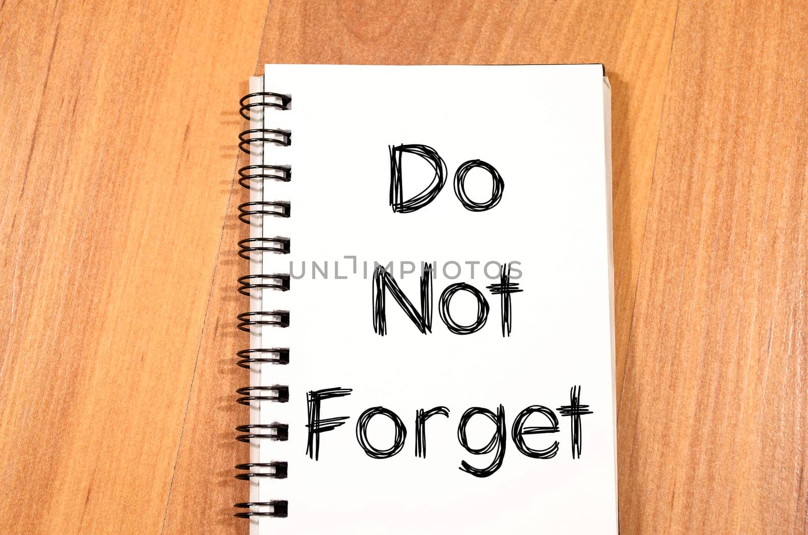 Do not forget text concept write on notebook