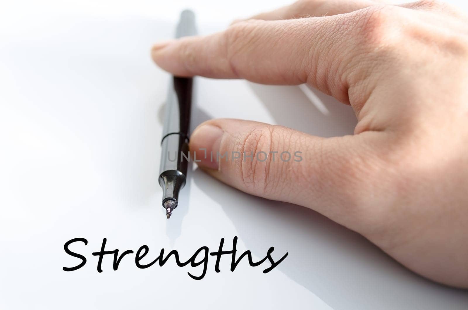 Strengths text concept isolated over white background