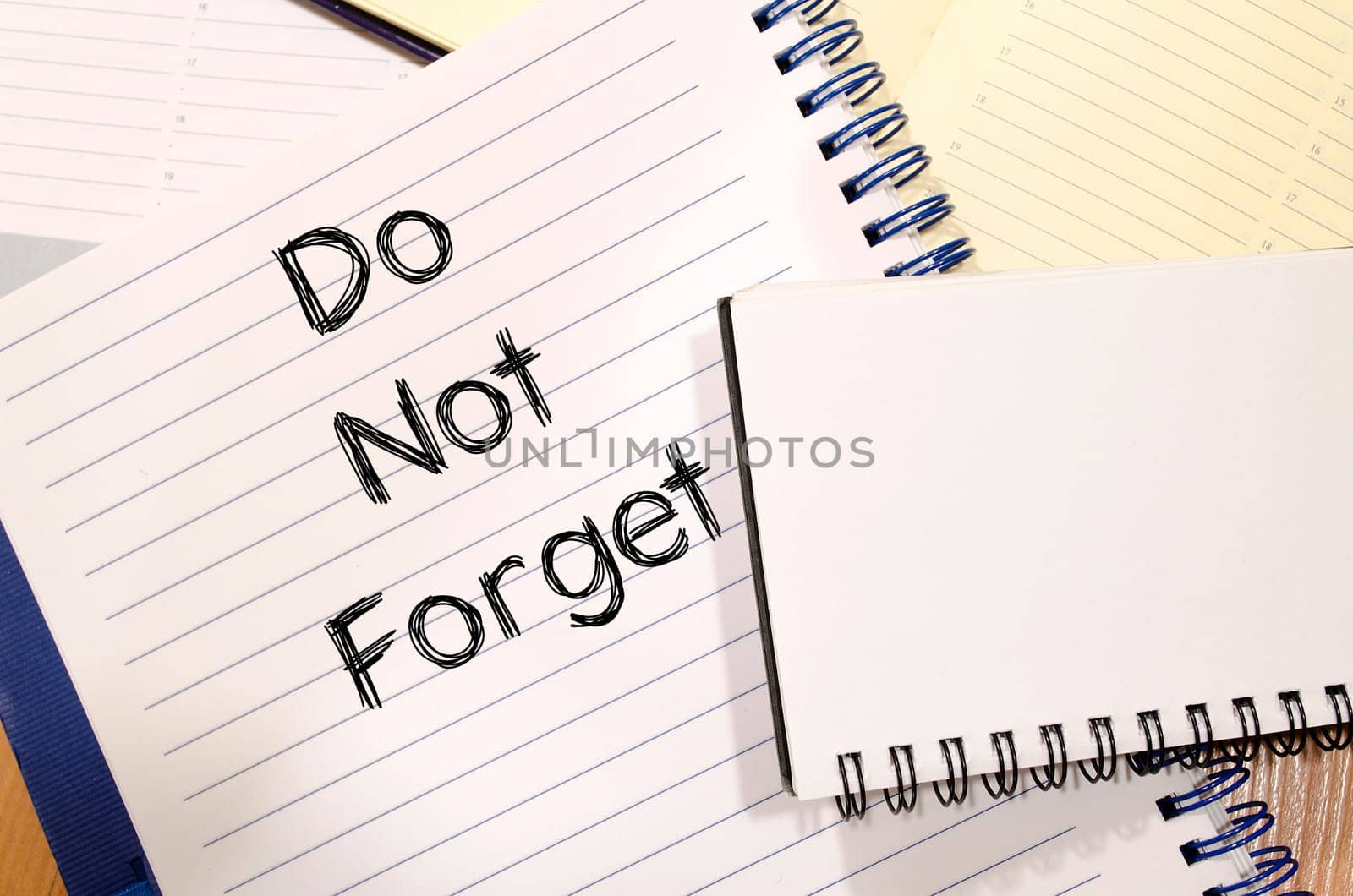 Do not forget text concept write on notebook