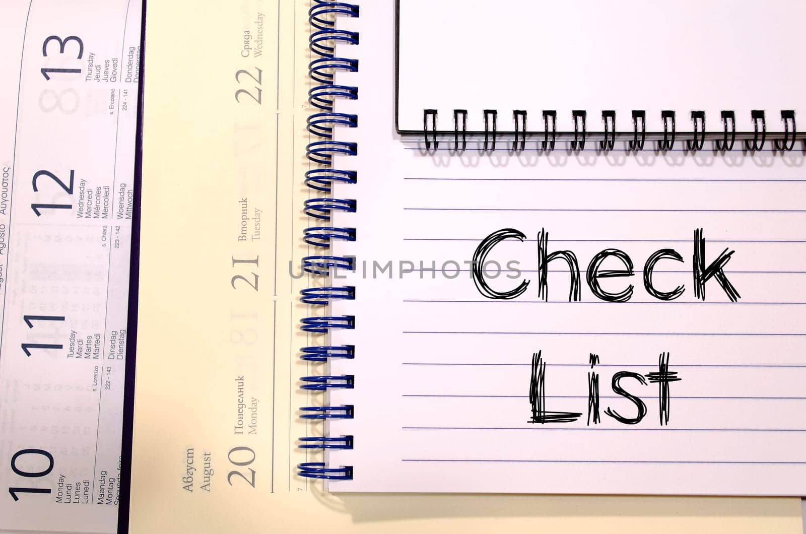 Check list text concept write on notebook