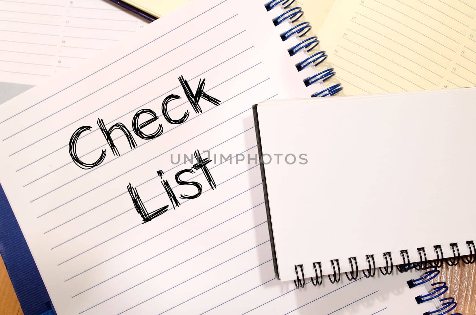 Check list text concept write on notebook