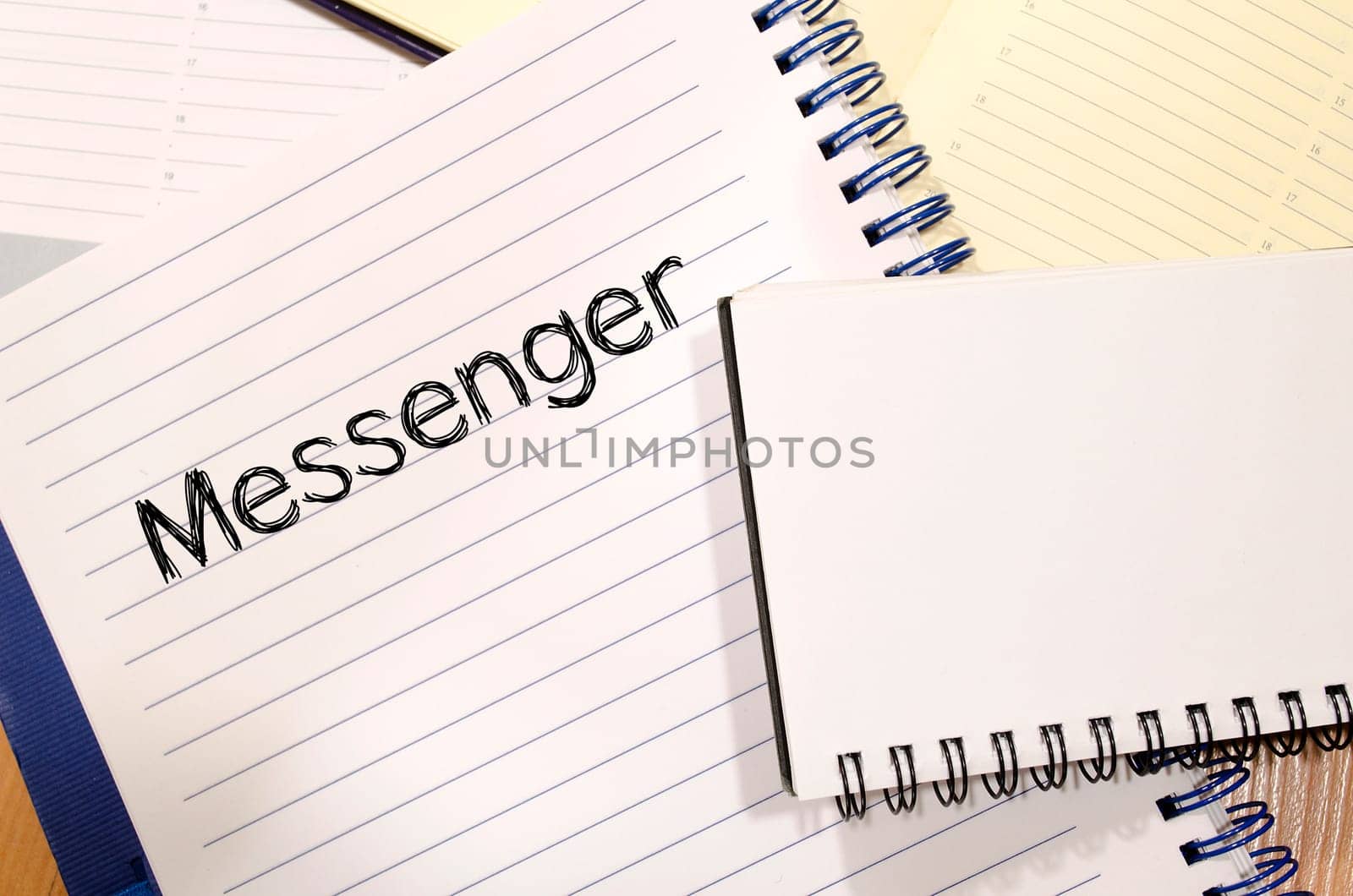 Messenger text concept write on notebook