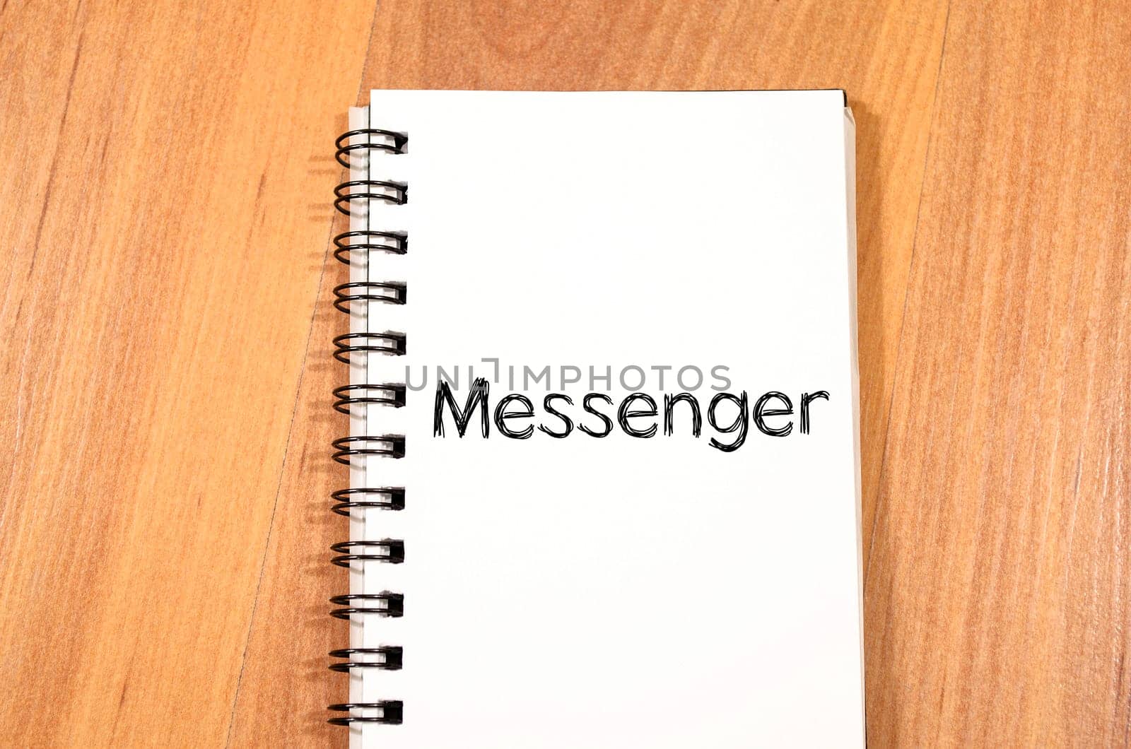 Messenger text concept write on notebook