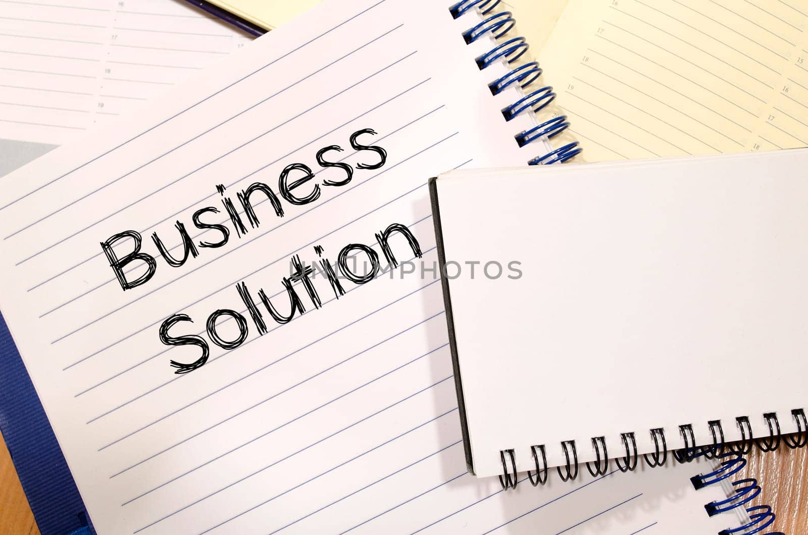 Business solution text concept write on notebook