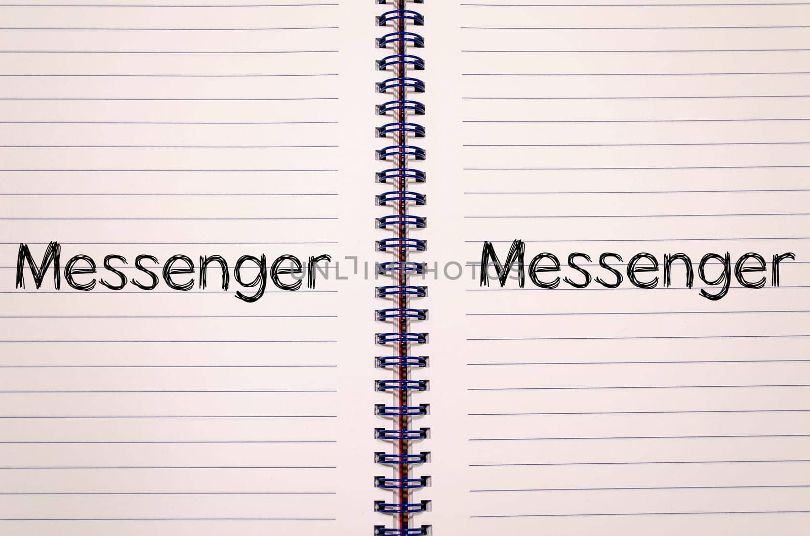 Messenger text concept write on notebook