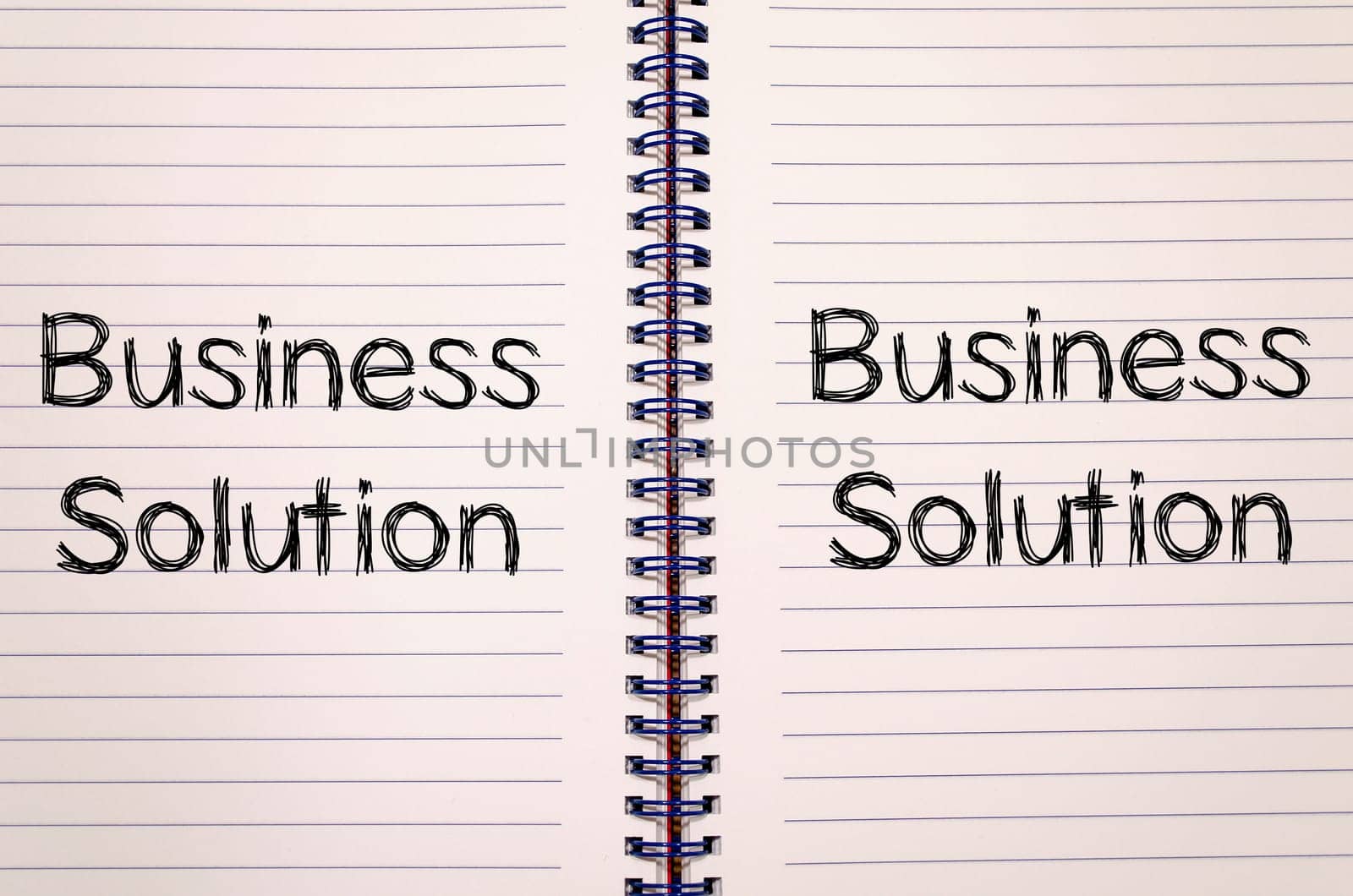 Business solution text concept write on notebook