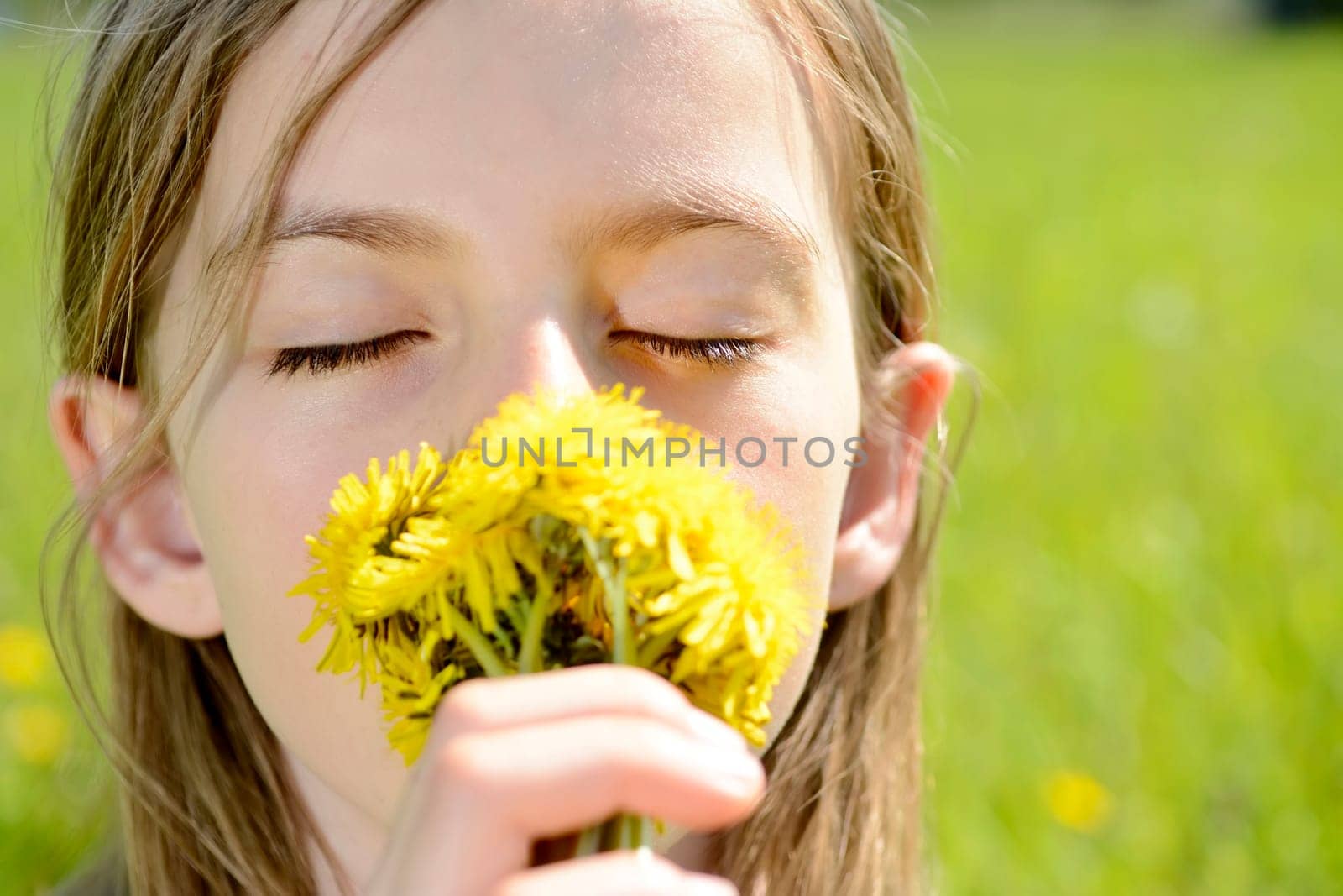 Girls with dandelions