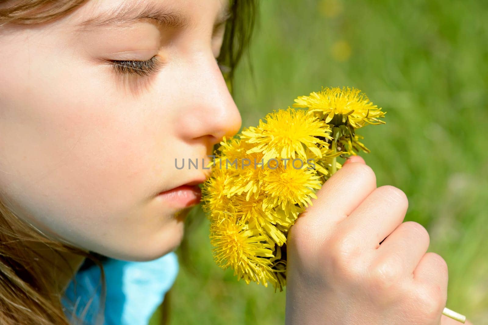 Girls with dandelions