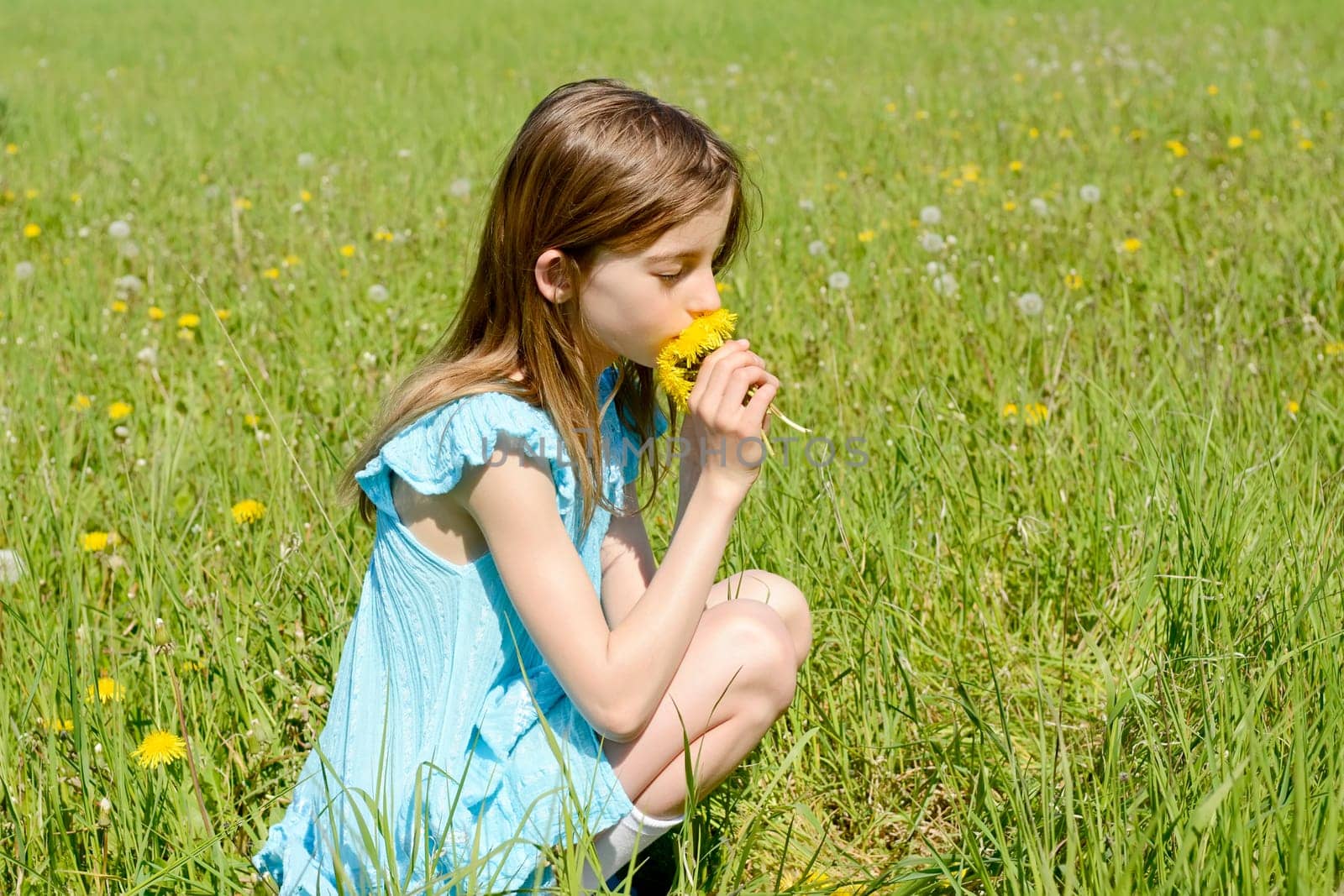 Girls with dandelions