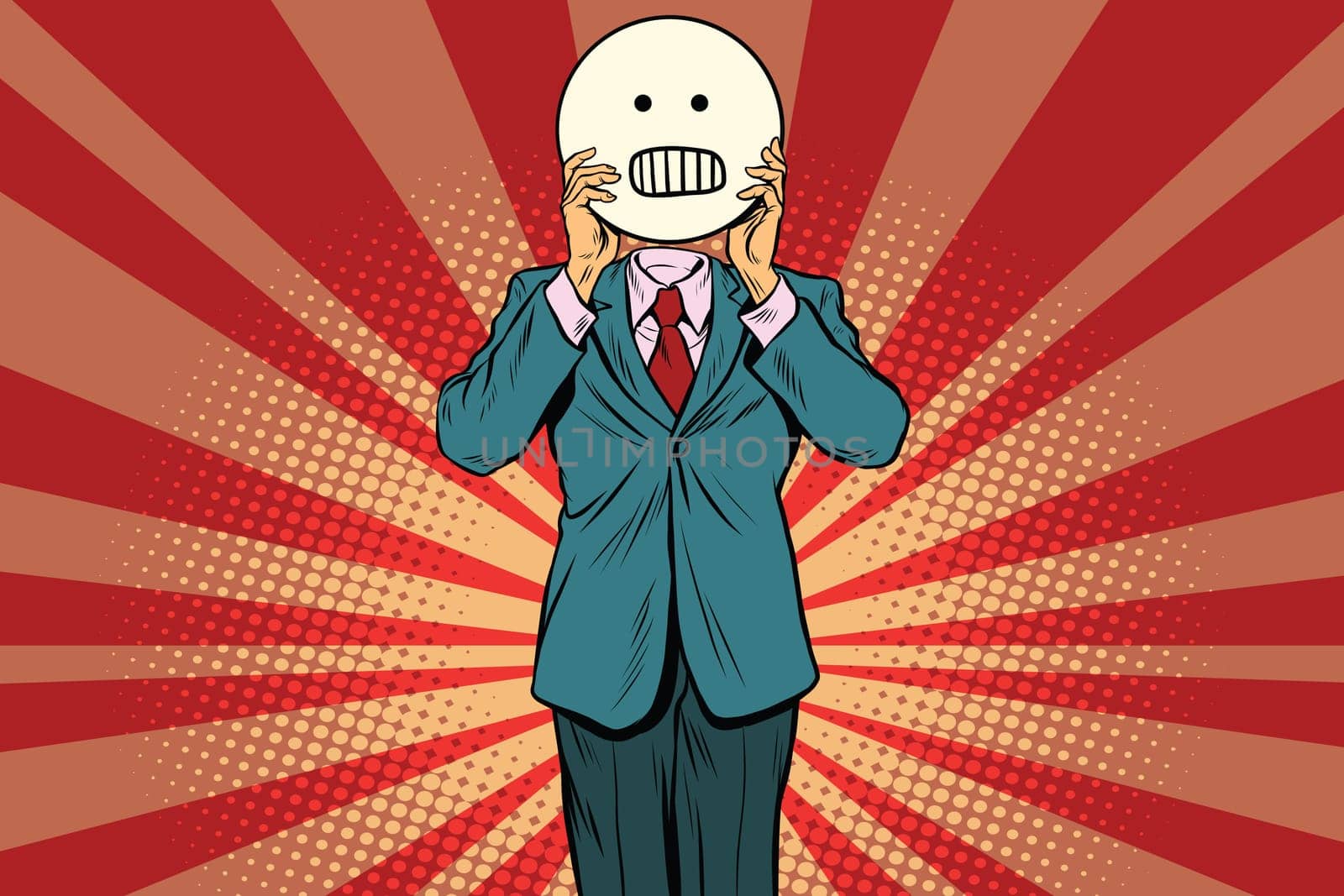 panic anger Man smiley Emoji face. Vintage pop art retro comic book vector illustration
