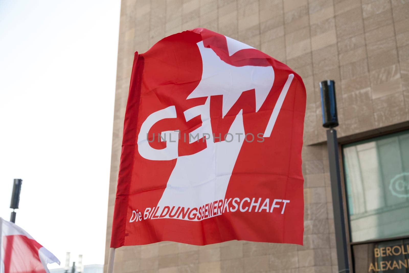 Strike of the public sector (schools,day-care centres,offices) in Berlin at Alexanderplatz on 12.02.2017