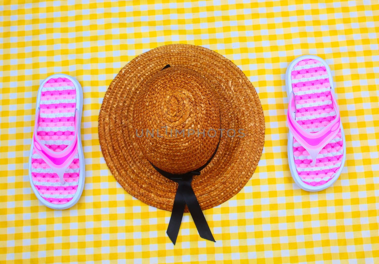 Beach Time Summer Travel Kit featuring sleepers, bikini, radio, sun lotion, lotion, hat & camera