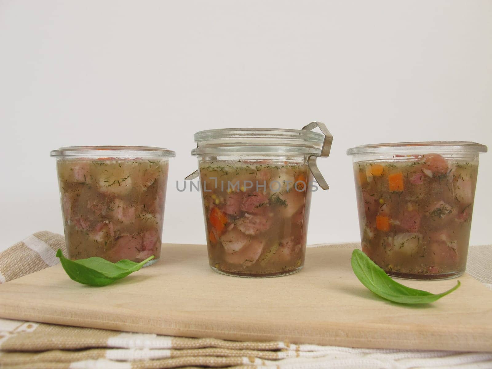 Homemade Sülze in a glass