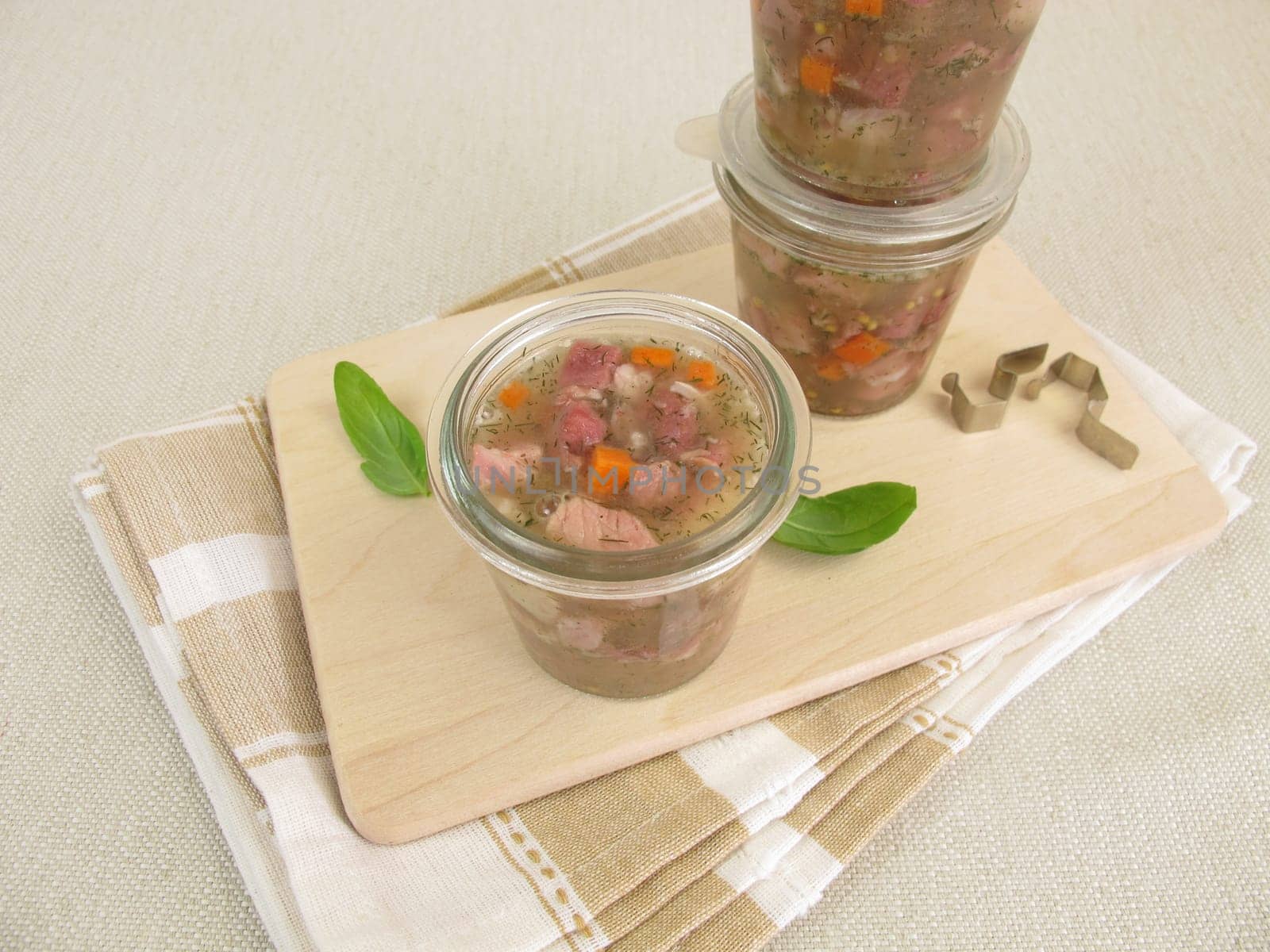Homemade Sülze in a glass