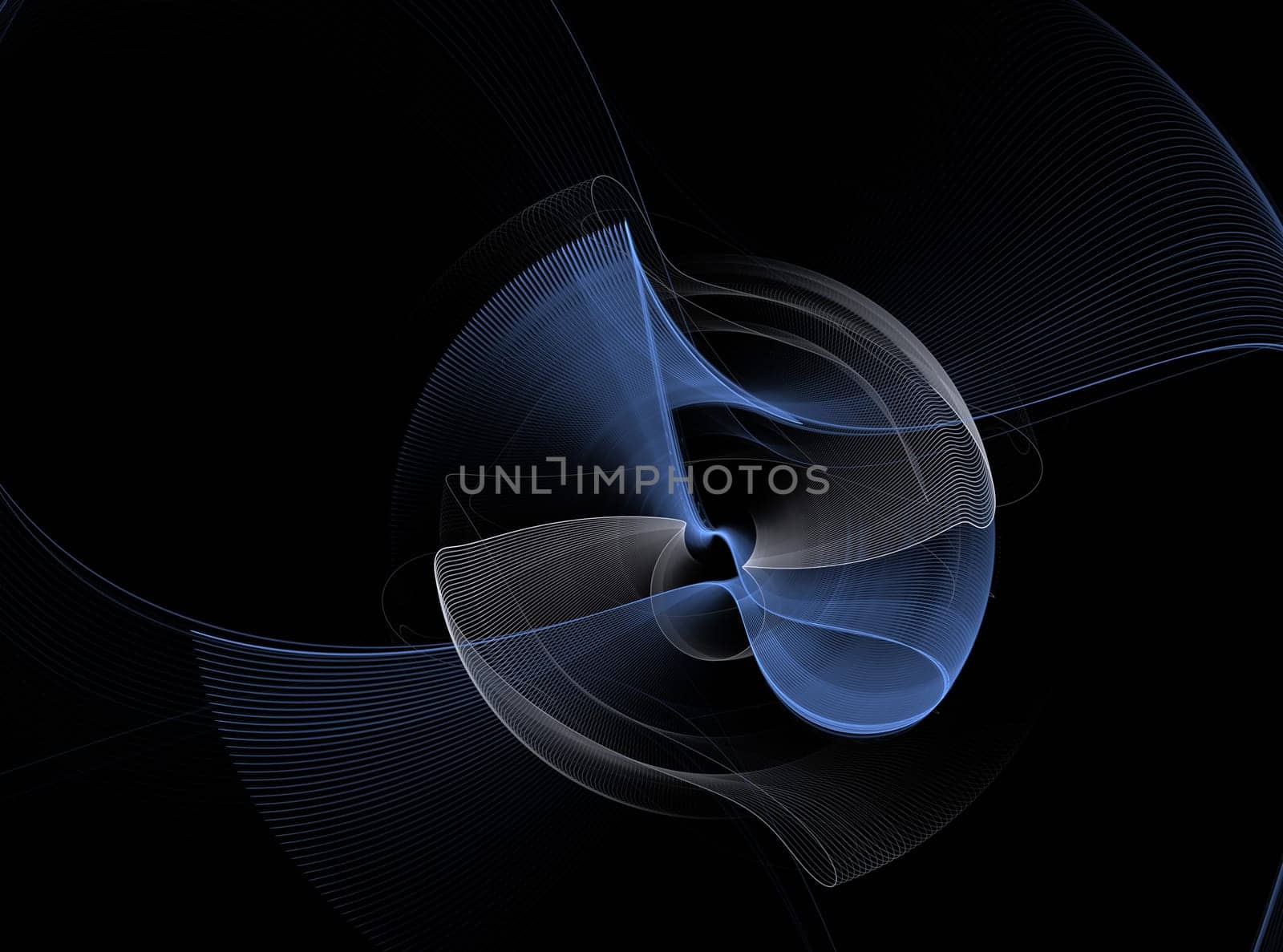 Abstract fractal element in rotational motion for background