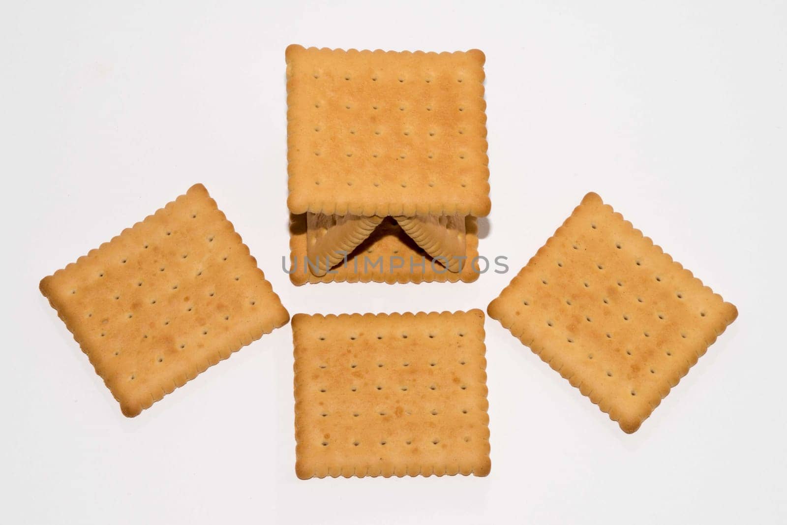 Cookies isolated on a white background. Biscuit Texture Closeup Details Isolated On White