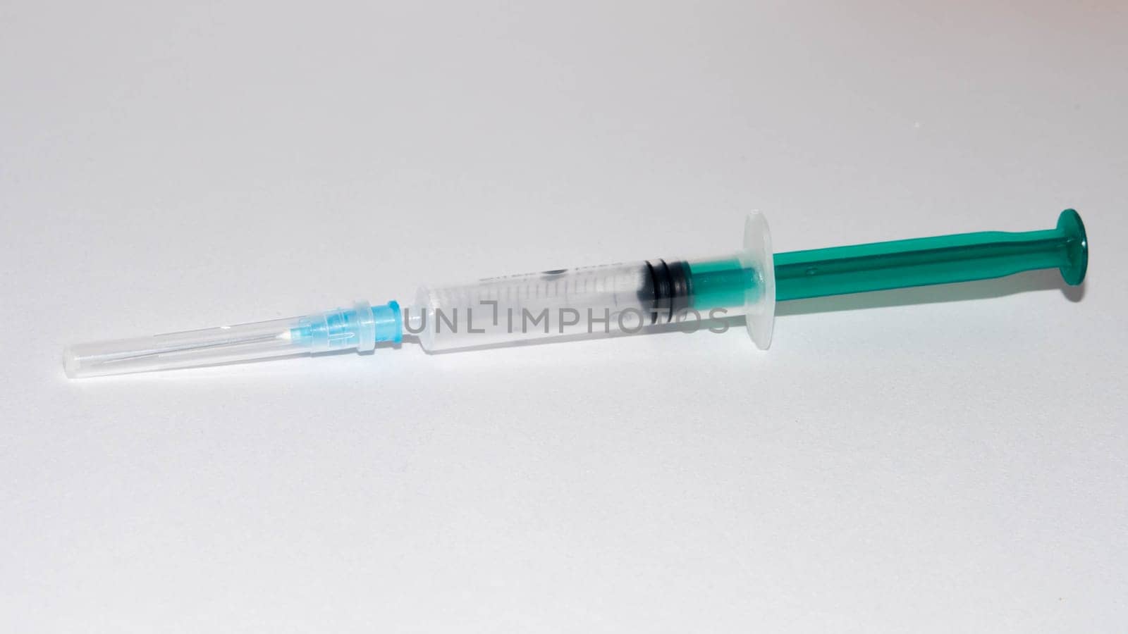 Syringe Plastic Medical Isolated on White Background.