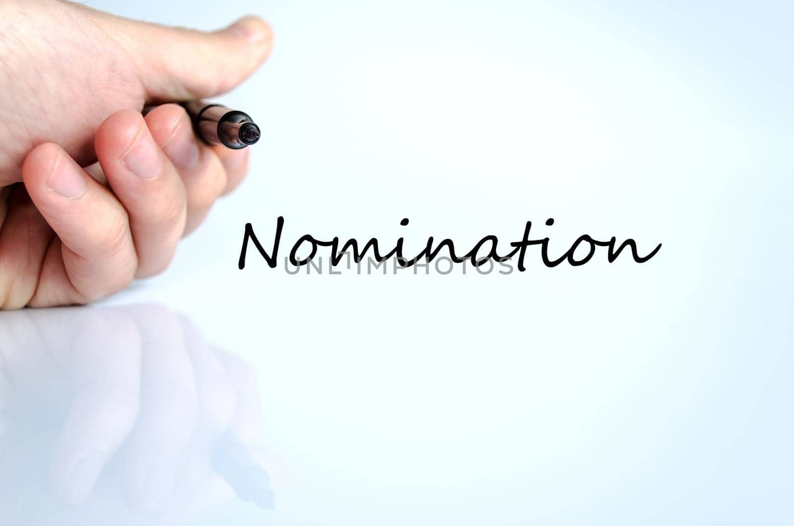 Nomination  text concept isolated over white background