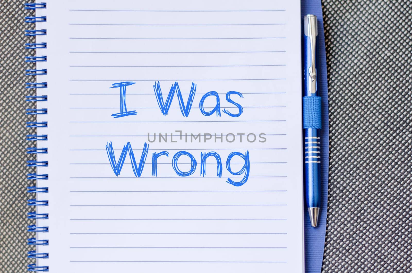 I was wrong text concept write on notebook