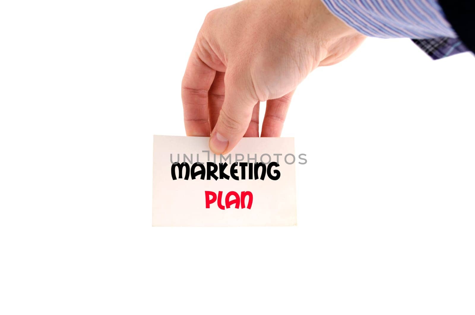 Marketing plan text concept isolated over white background