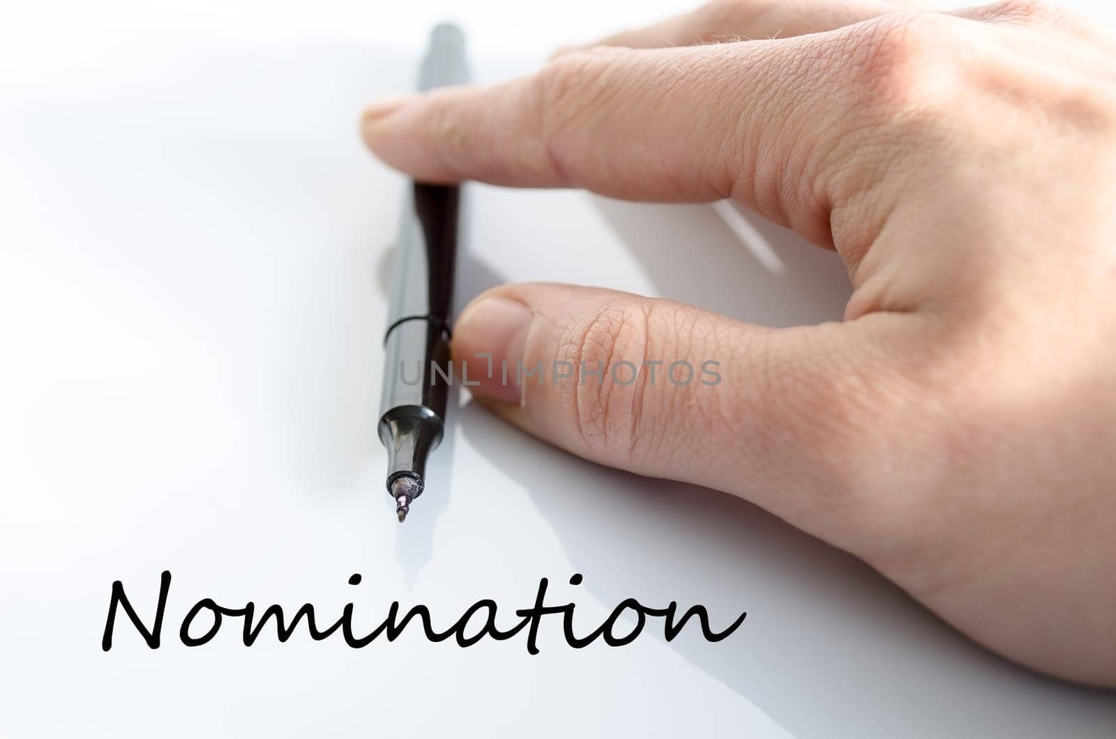 Nomination  text concept isolated over white background