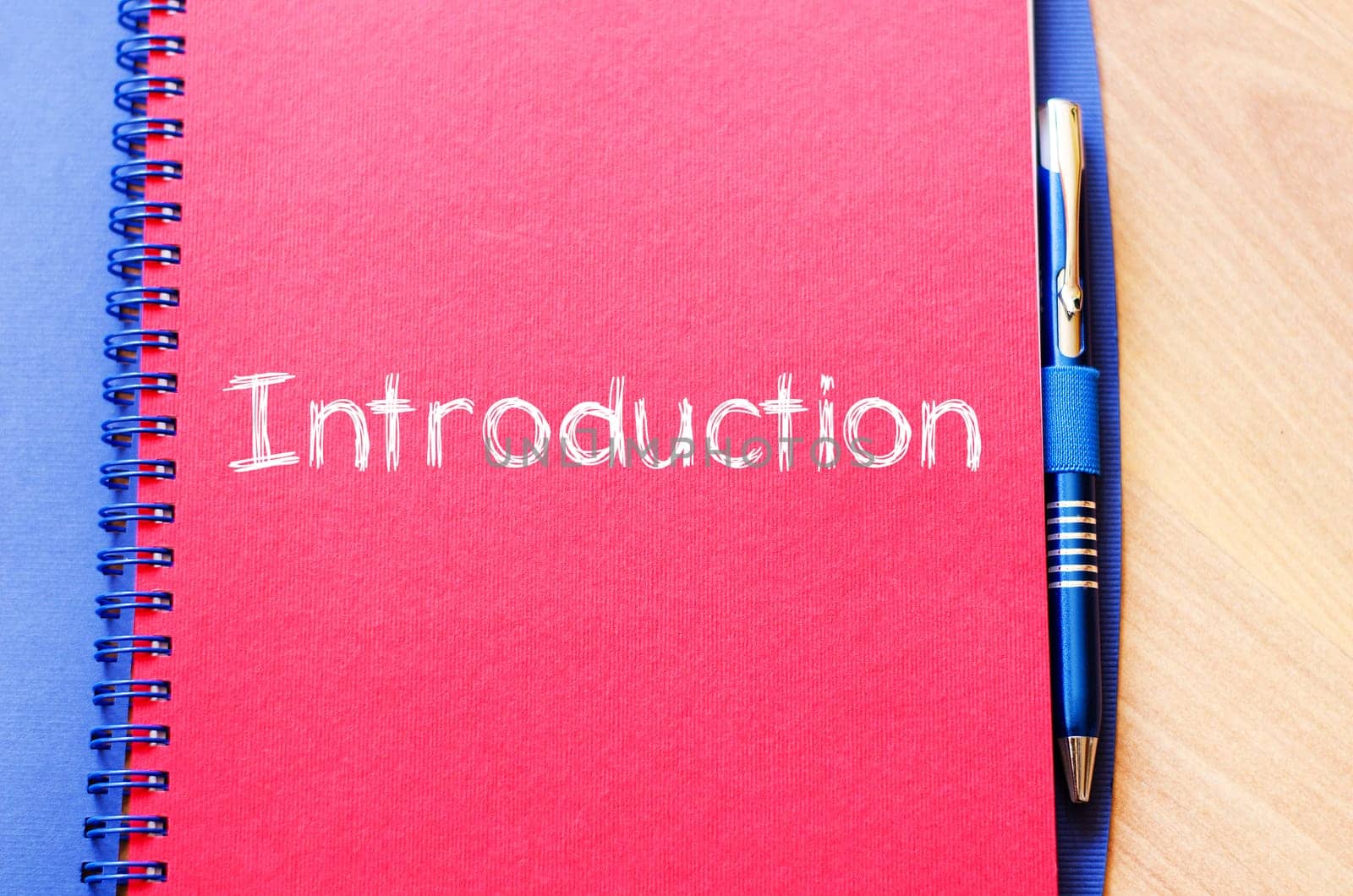 Introduction text concept write on notebook