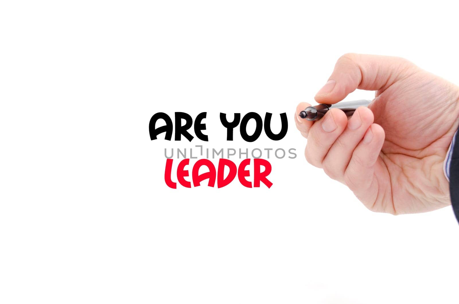 Are you leader text concept isolated over white background