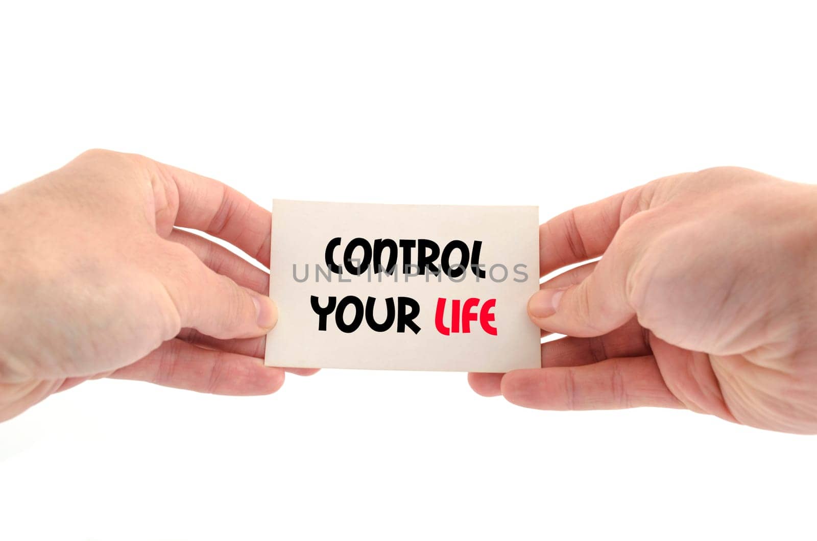 Control your life text concept isolated over white background