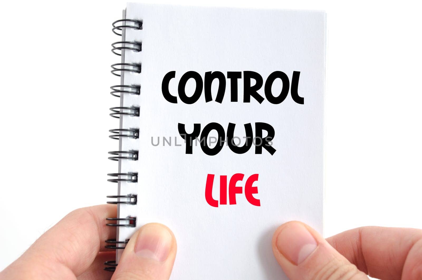 Control your life text concept isolated over white background