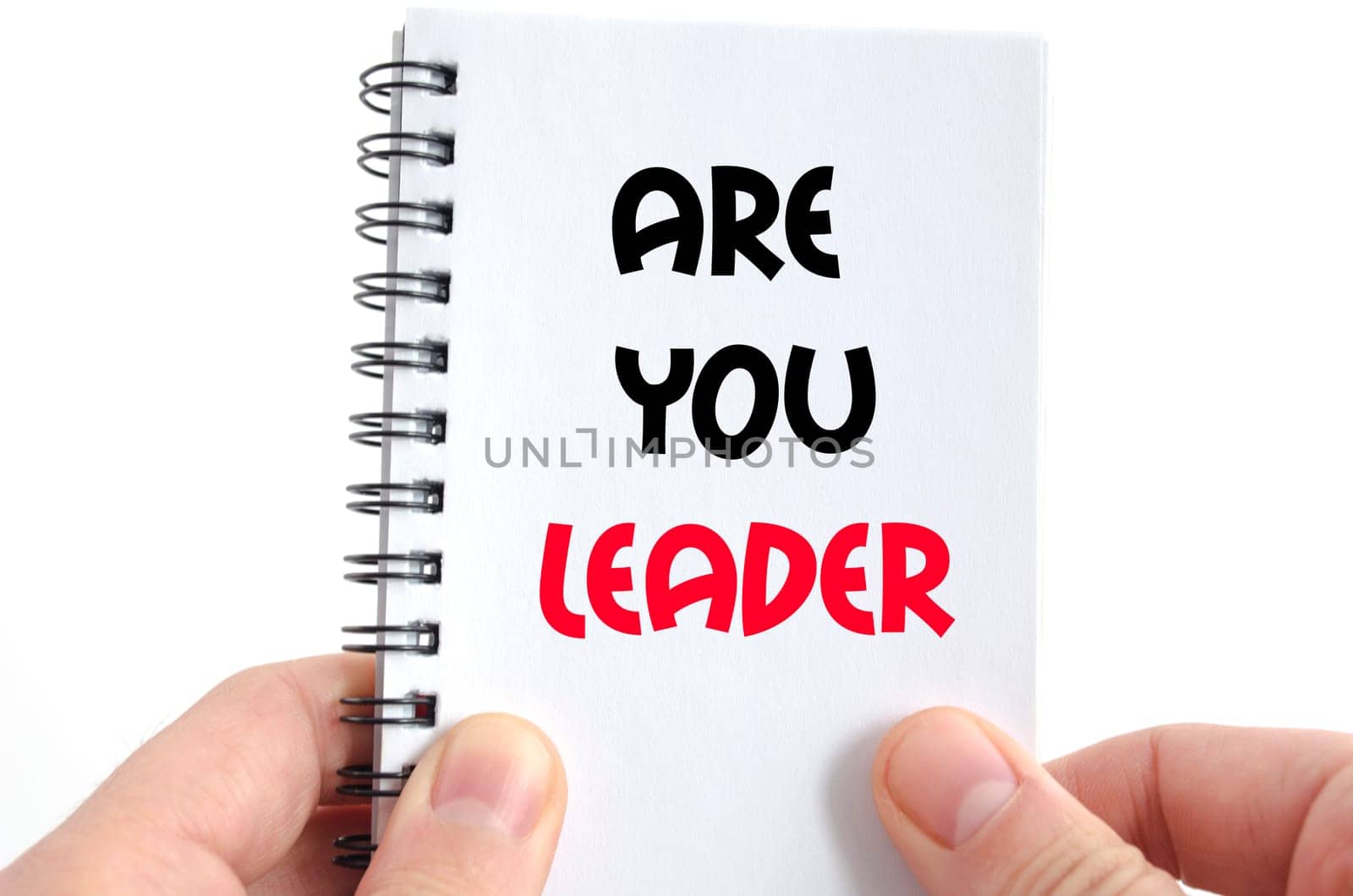 Are you leader text concept isolated over white background