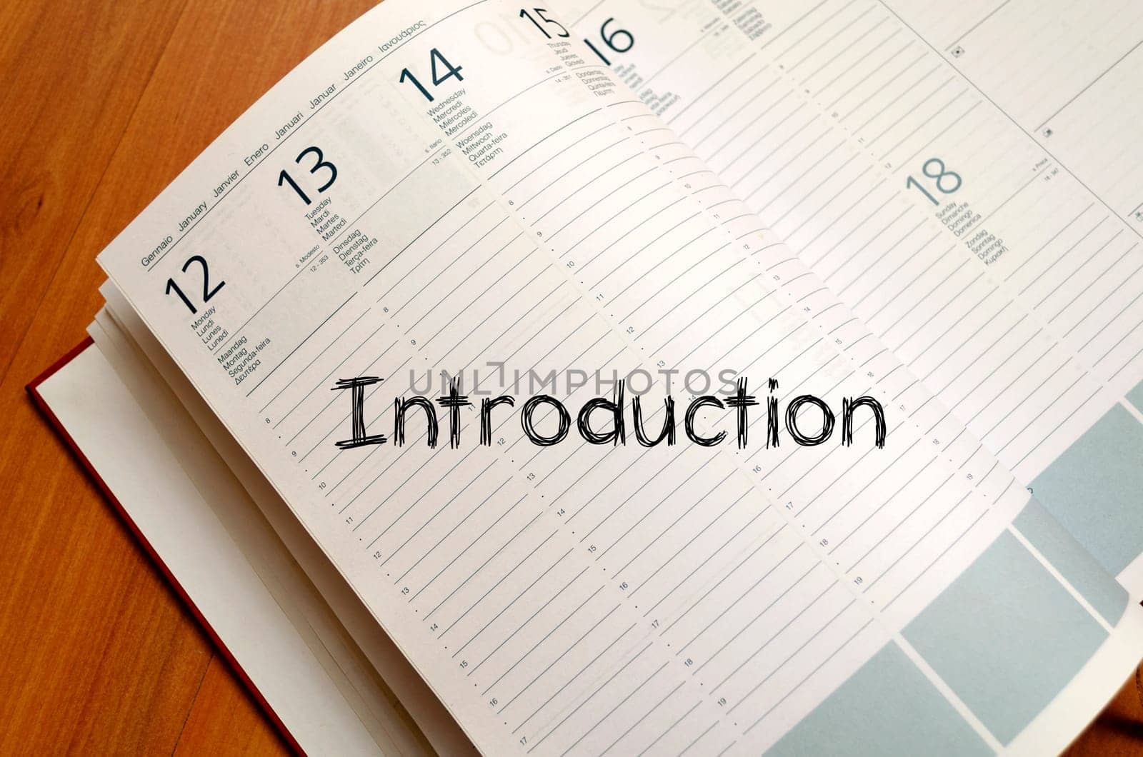 Introduction text concept write on notebook