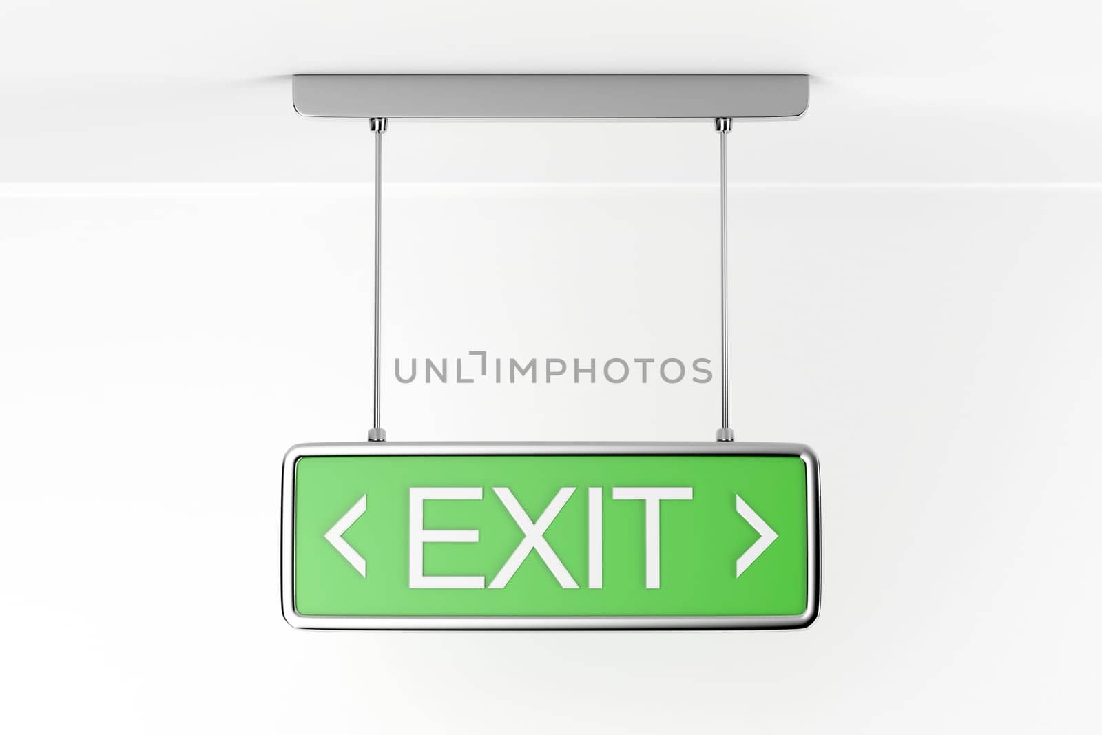Emergency exit sign in the building
