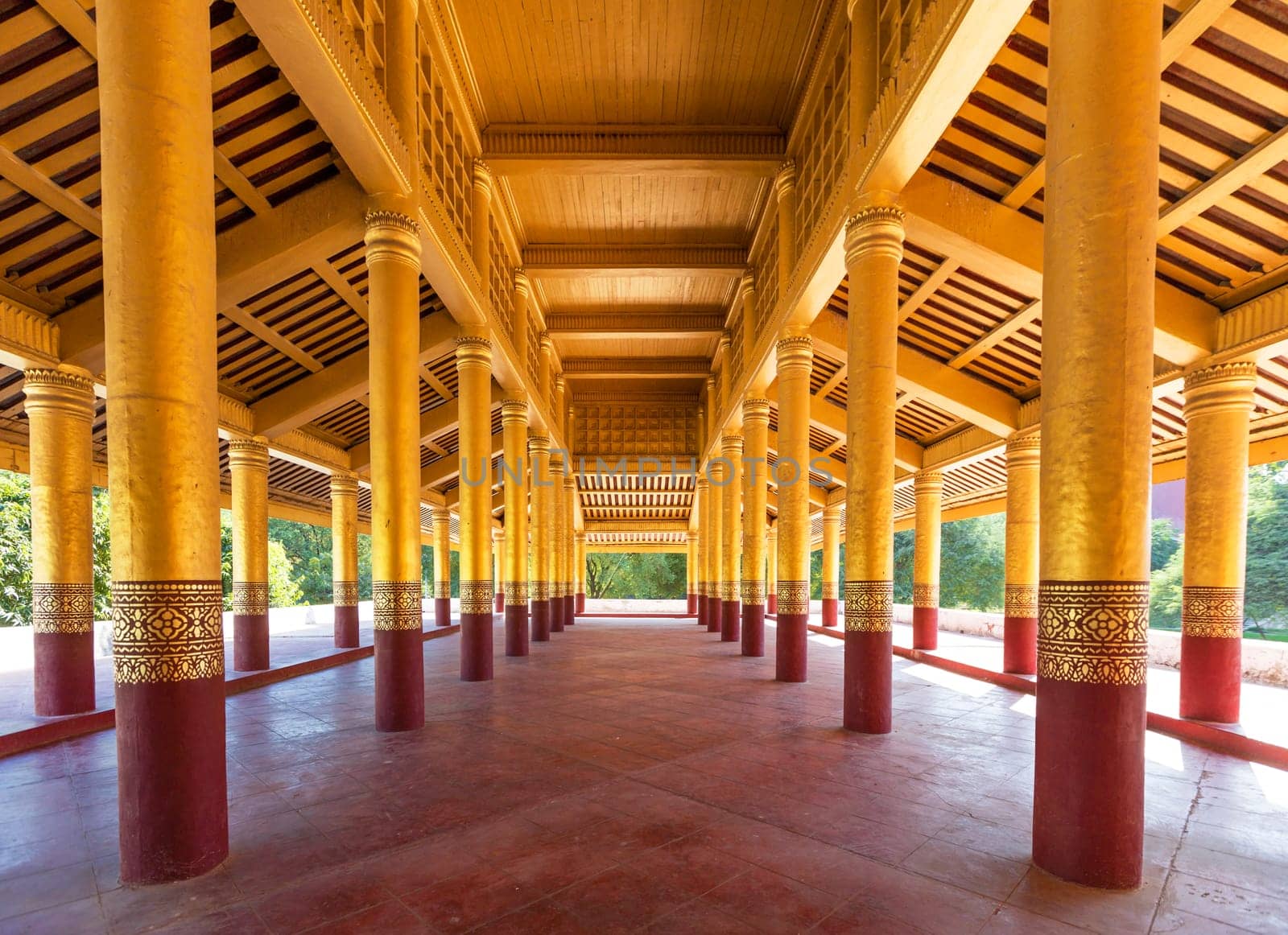 Corridor in Mandalay Palace wide view