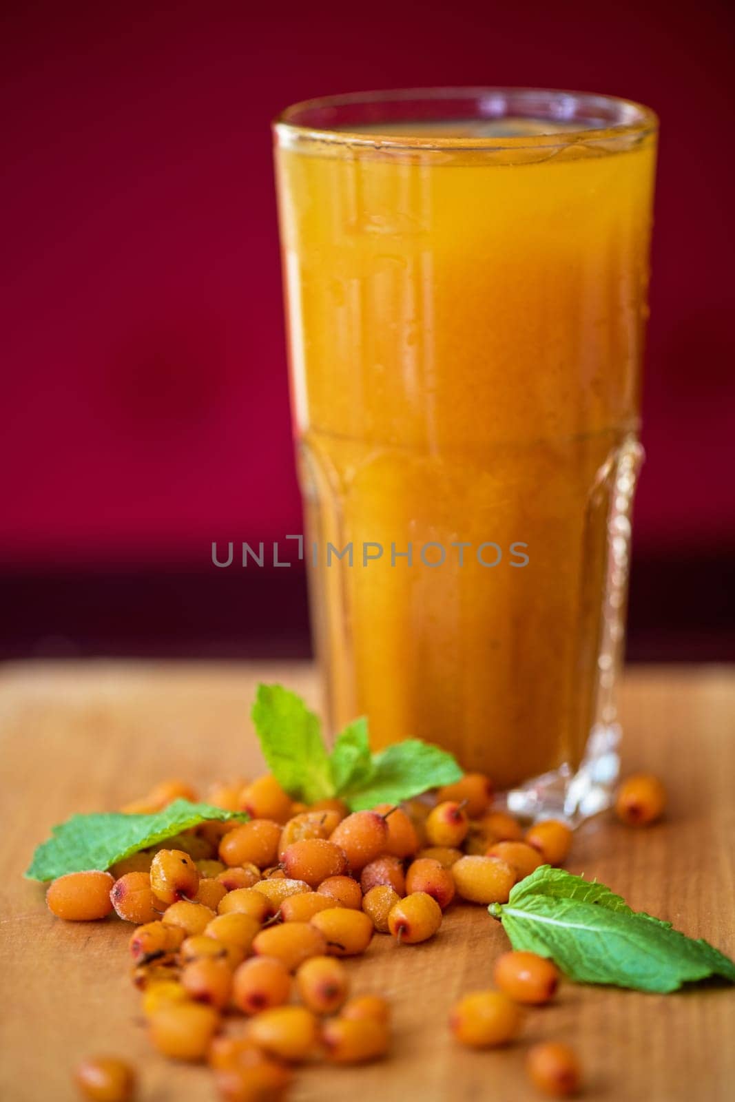 fruit non-alcoholic drink with sea buckthorn