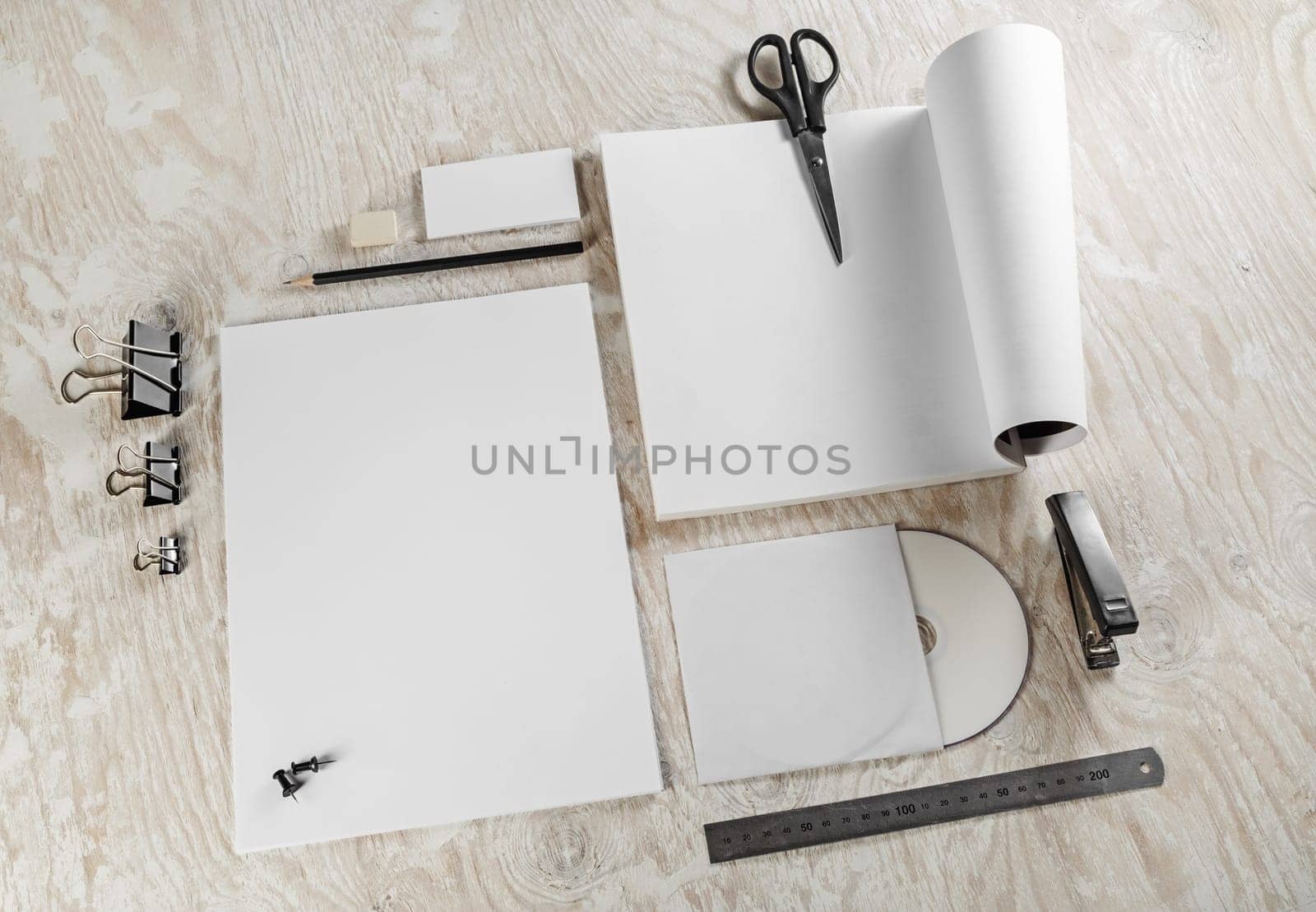 Blank stationery set. Mockup for design presentations and portfolios. Template for branding identity.