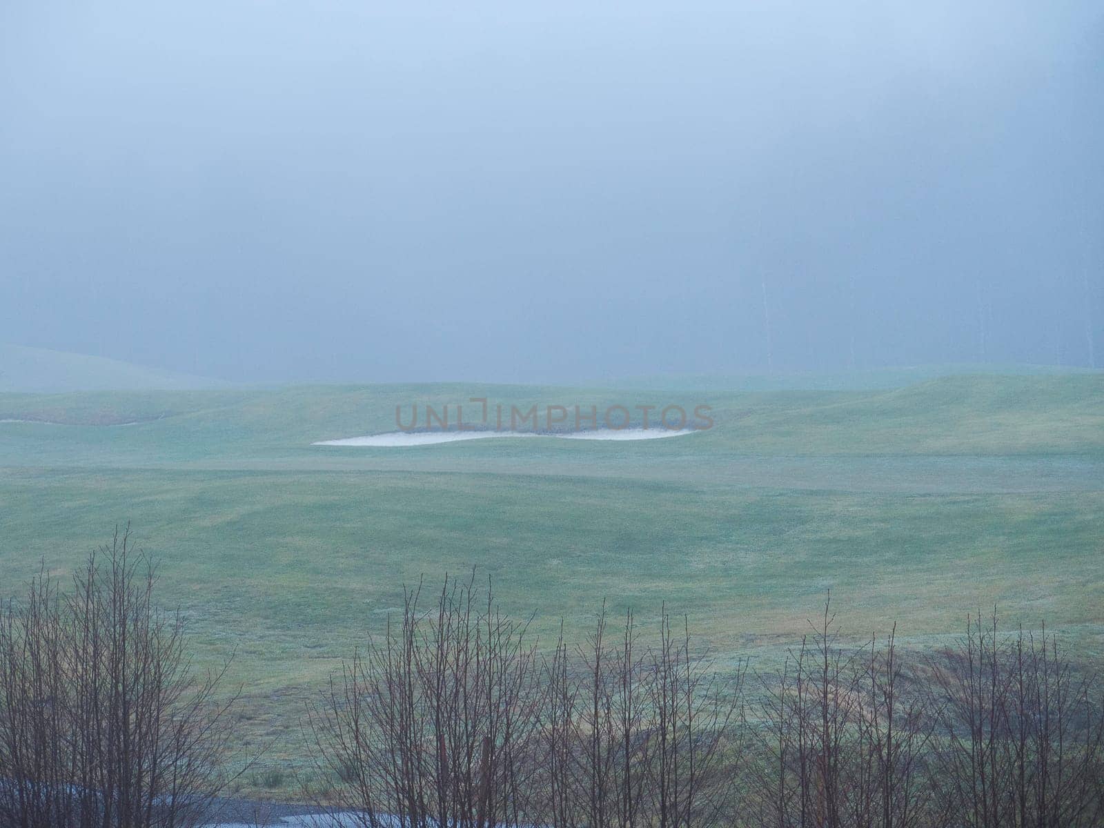 Very much fog on the golf course this morning
