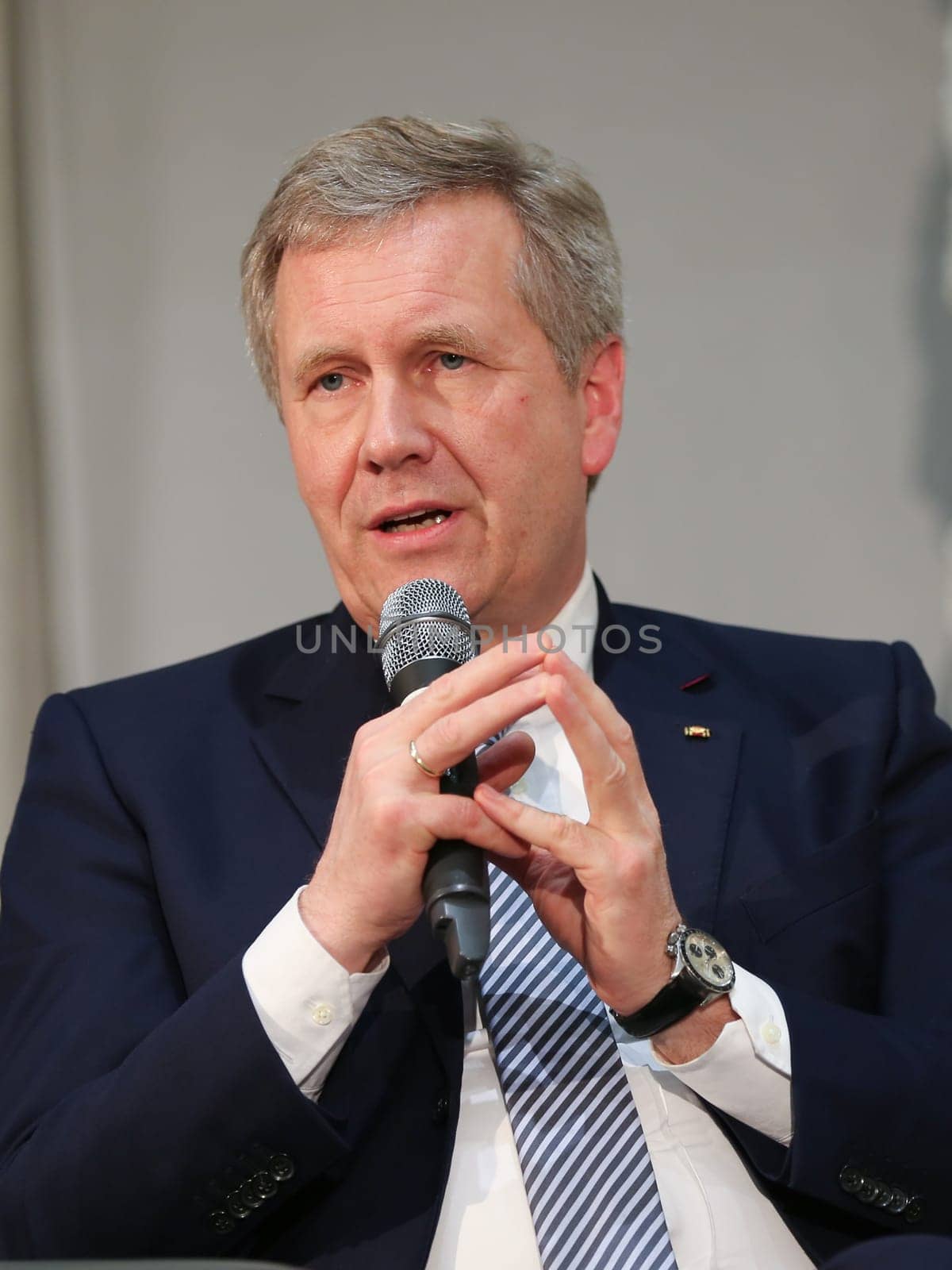 Former Federal President Christian Wulff (CDU) at a panel discussion in Magdeburg on 22.02.2017