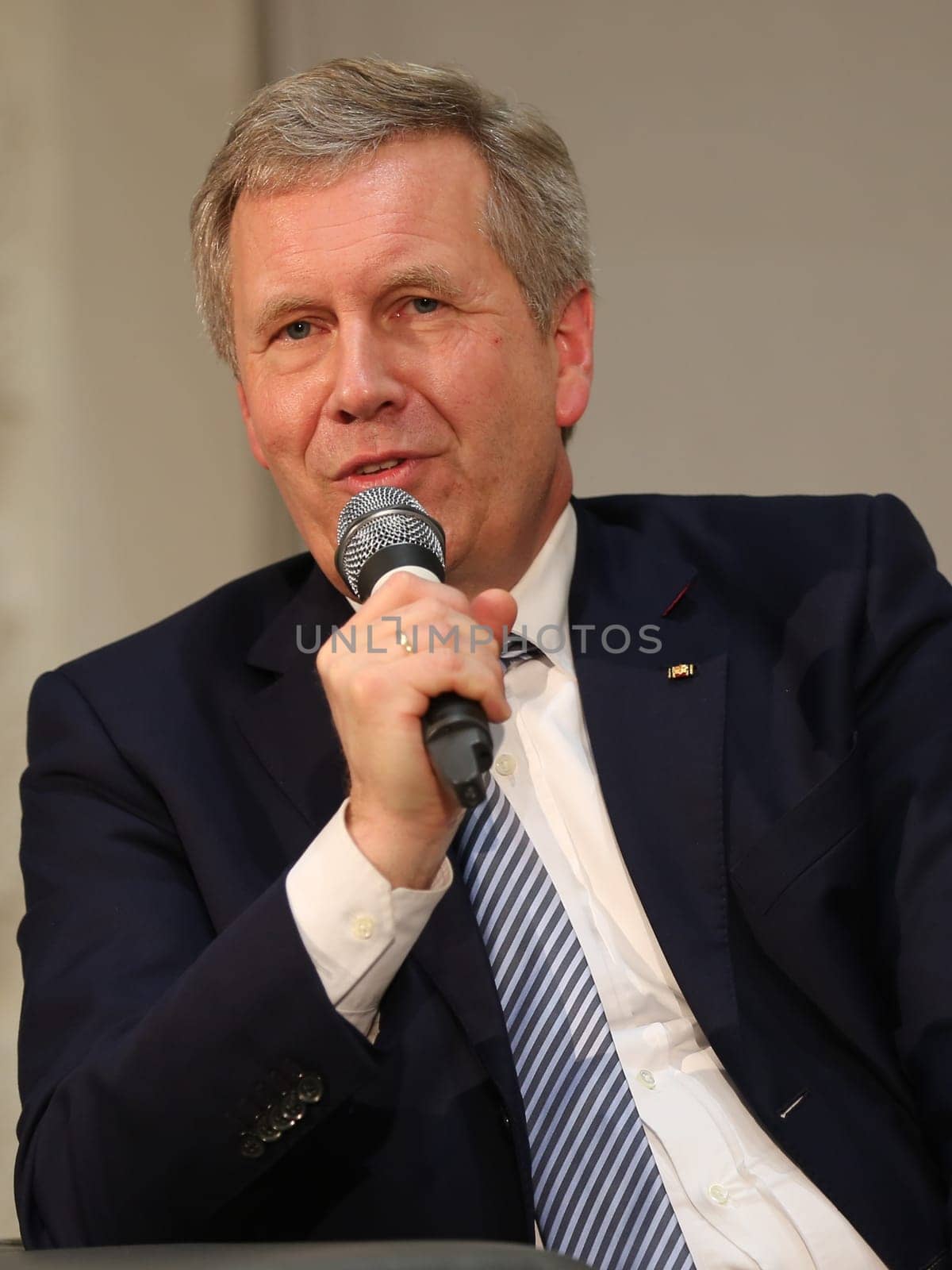 Former Federal President Christian Wulff (CDU) at a panel discussion in Magdeburg on 22.02.2017