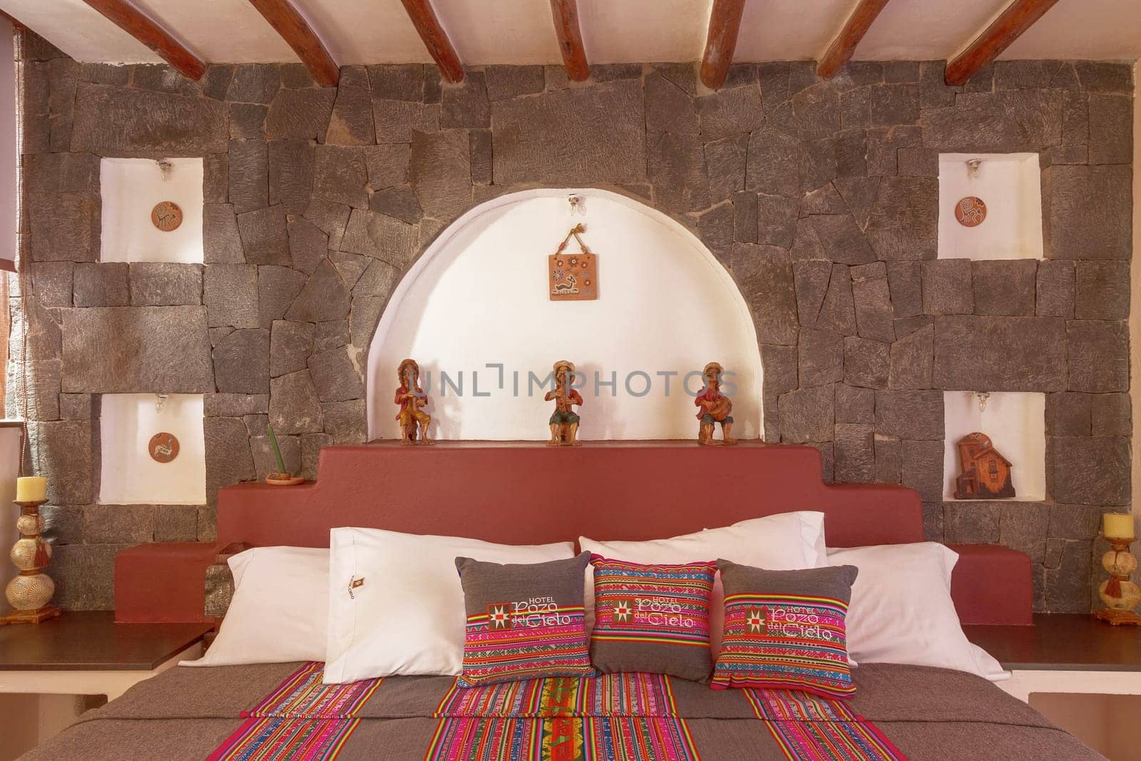 CHIVAY, AREQUIPA, PERU - NOVEMBER 25, 2015: Room interier in a traditional hotel in Chivay, Arequipa, Peru.