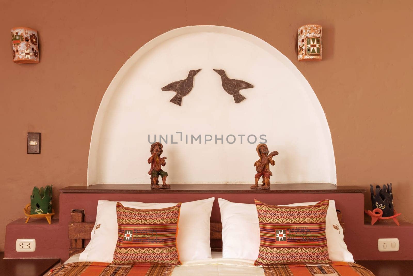 CHIVAY, AREQUIPA, PERU - NOVEMBER 25, 2015: Room interier in a traditional hotel in Chivay, Arequipa, Peru.