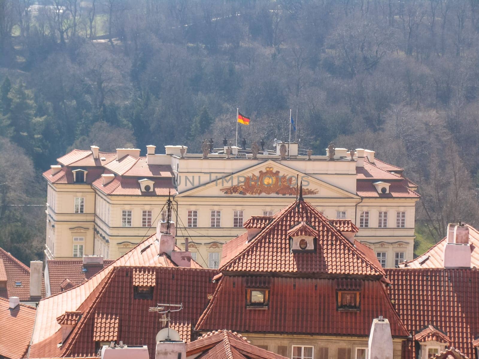 Prague, Czech Republic - August 23, 2016: Attractions of city Prague. Statues and monuments. Historical Buildings