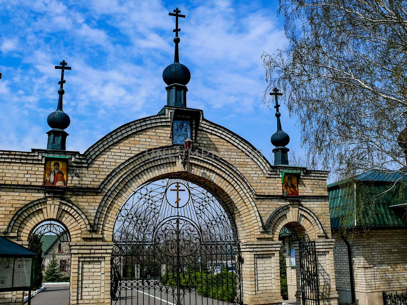 Holy Assumption Monastery, Russia - April 5, 2012: Monastery of the Holy Dormition, appearance of the monastery and the area near it.